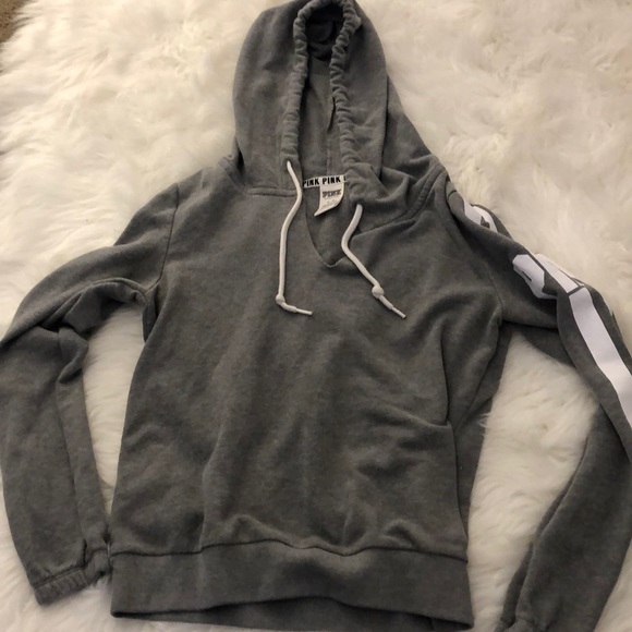 PINK Victoria's Secret Tops - Gray pink hoodie